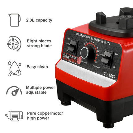 2000W2-in-1 Durable Blender Fixed Blender Suitable for Food Processing Machines Ice Cream smoothies Suitable for Kitchen Juicers