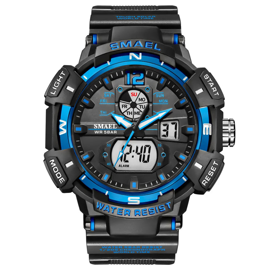 Sport Watch SMAEL Waterproof Watches Quartz Movement Digital LED Back Light Stopwatch Alarm Clock 8045 Men's Watches Military