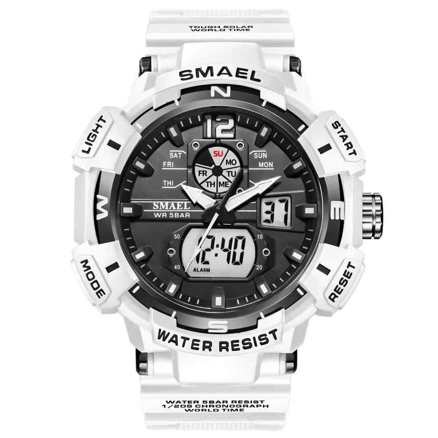 Sport Watch SMAEL Waterproof Watches Quartz Movement Digital LED Back Light Stopwatch Alarm Clock 8045 Men's Watches Military