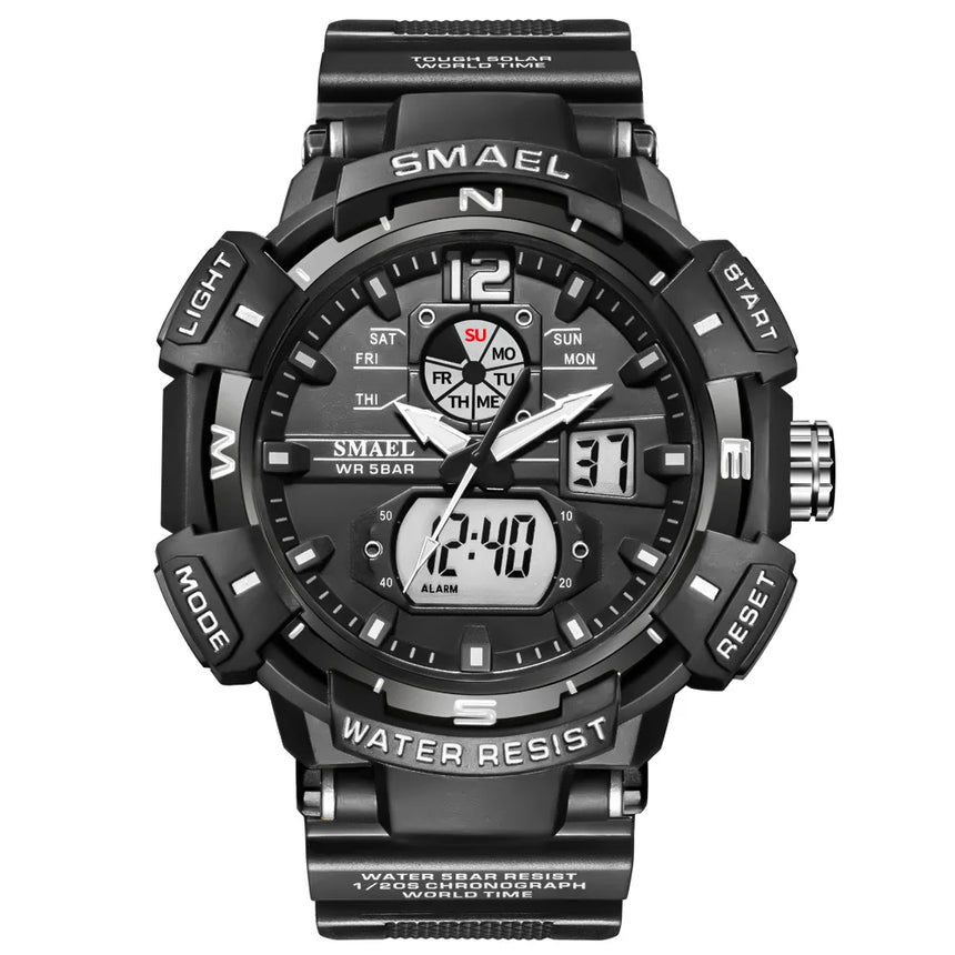 Sport Watch SMAEL Waterproof Watches Quartz Movement Digital LED Back Light Stopwatch Alarm Clock 8045 Men's Watches Military