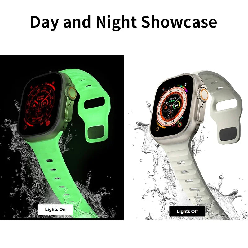 Silicone Strap For Apple Watch ultra Band 44mm 49mm 45mm 42mm 40mm 41mm 38mm sport correa bracelet iwatch Series 7 6 3 4 5 se 8