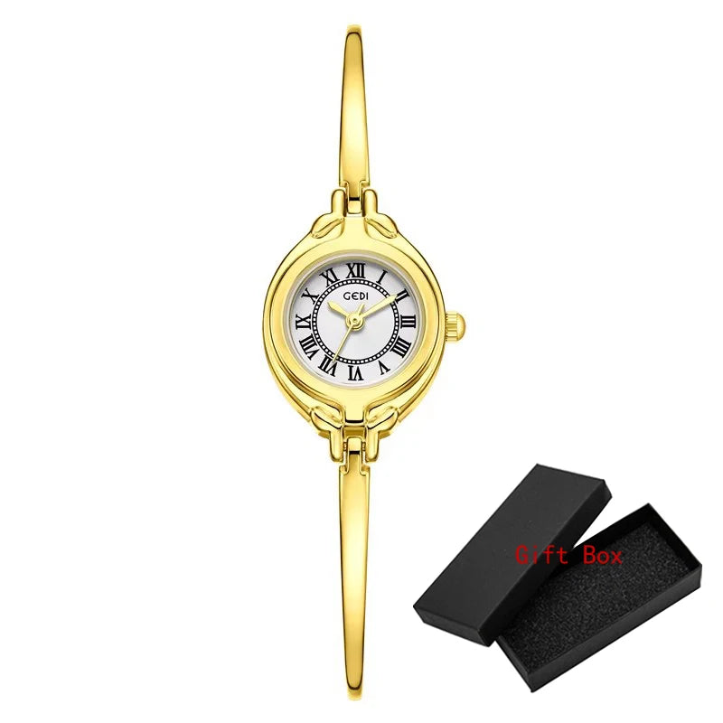 Fashion GEDI Top Brand Luxury Advanced Hand Compact Retro Bracelet Style Women's Simple High Beauty Strap Quartz Wrist Watches