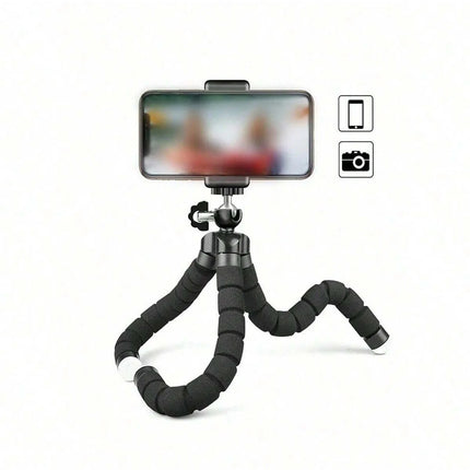 1Pc Portable Tripod Phone Holder Live Streaming Selfie Multifunctional Versatile Outdoor Universal for All Models Foldable Height Adjustable Stable Anti-Slip Tool