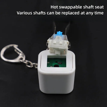Rechargeable Cartoon Yellow Duck Shaft Tester Keychain With LED Light Fidget Button Finger Toys Fun Keyboard Toy Gifts