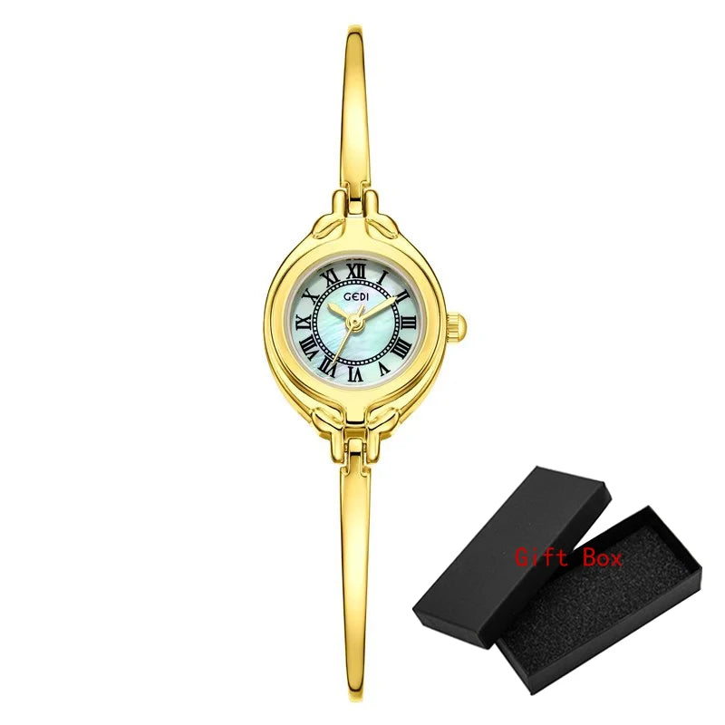 Fashion GEDI Top Brand Luxury Advanced Hand Compact Retro Bracelet Style Women's Simple High Beauty Strap Quartz Wrist Watches