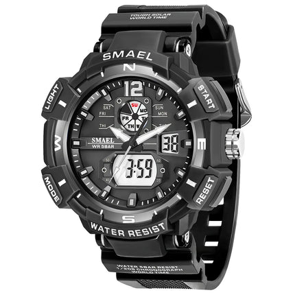 Sport Watch SMAEL Waterproof Watches Quartz Movement Digital LED Back Light Stopwatch Alarm Clock 8045 Men's Watches Military