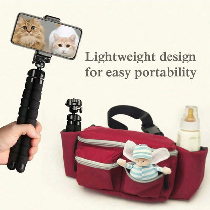 1Pc Portable Tripod Phone Holder Live Streaming Selfie Multifunctional Versatile Outdoor Universal for All Models Foldable Height Adjustable Stable Anti-Slip Tool