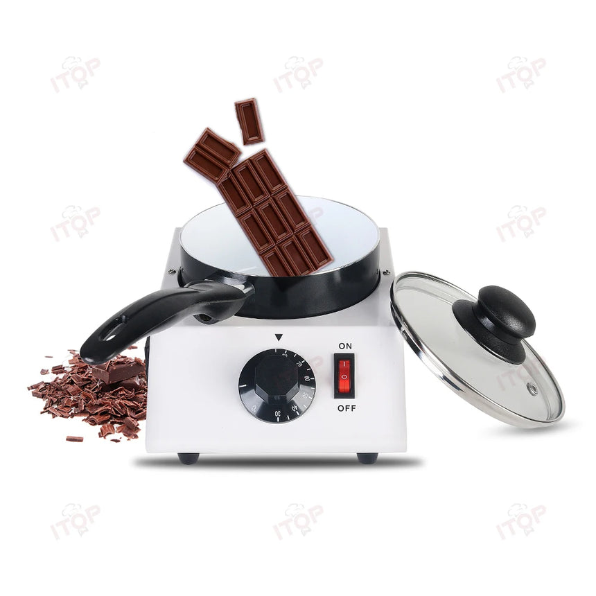 ITOP Chocolate Melting Machine Small Electric Tempering Cylinder Melter Ceramic Non-Stick Pot Pan 40W 220V 110V (Single Pan)