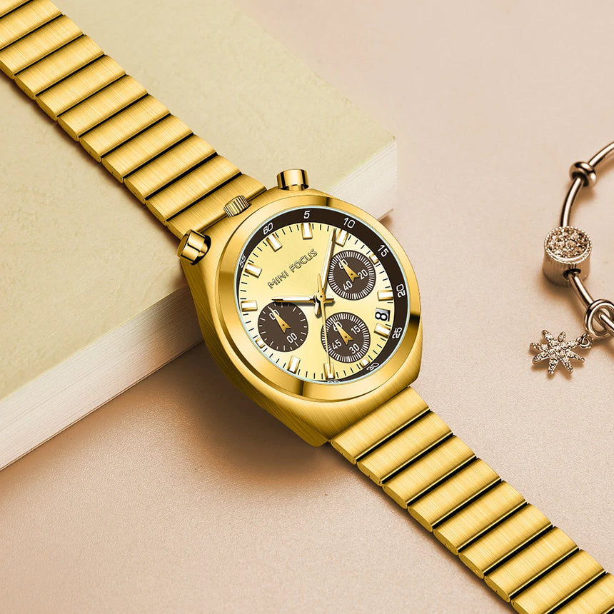 MINIFOCUS Fashion Little Monster Womens Watch Multifunctional Panda Watch Steel Band Chronograph Women Bracelet Quartz Watches