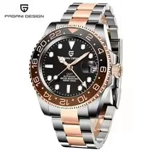 PAGANI DESIGN New 40MM Men's GMT Watch Luxury Sapphire Automatic Mechanical Hand Stainless Steel 100M Waterproof Watch