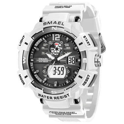 Sport Watch SMAEL Waterproof Watches Quartz Movement Digital LED Back Light Stopwatch Alarm Clock 8045 Men's Watches Military