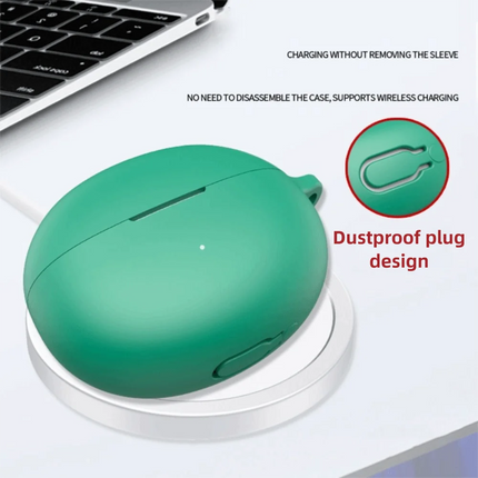 Anti-fall Earphone Case with Carabiner Dustproof Earbuds Cover Silicone Anti Scratch Charging Box Shell for QCY Crossky C50