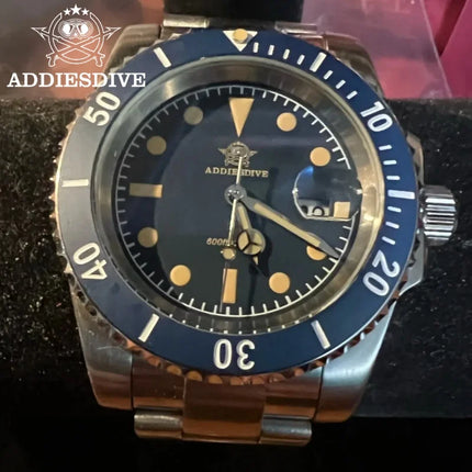 ADDIESDIVE AD2054 Watch For Men Ceramic Bezel reloj hombre 20Bar Waterproof 316L Stainless Steel C3 Super Luminous Quartz Watch