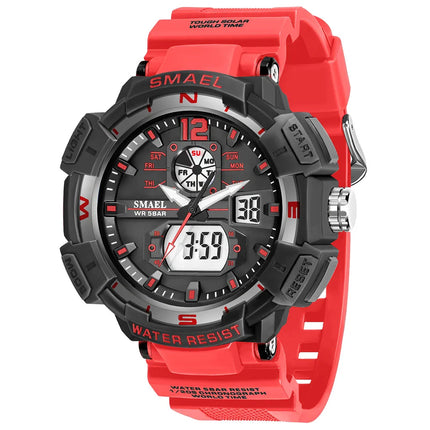 Sport Watch SMAEL Waterproof Watches Quartz Movement Digital LED Back Light Stopwatch Alarm Clock 8045 Men's Watches Military