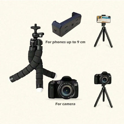 1Pc Portable Tripod Phone Holder Live Streaming Selfie Multifunctional Versatile Outdoor Universal for All Models Foldable Height Adjustable Stable Anti-Slip Tool