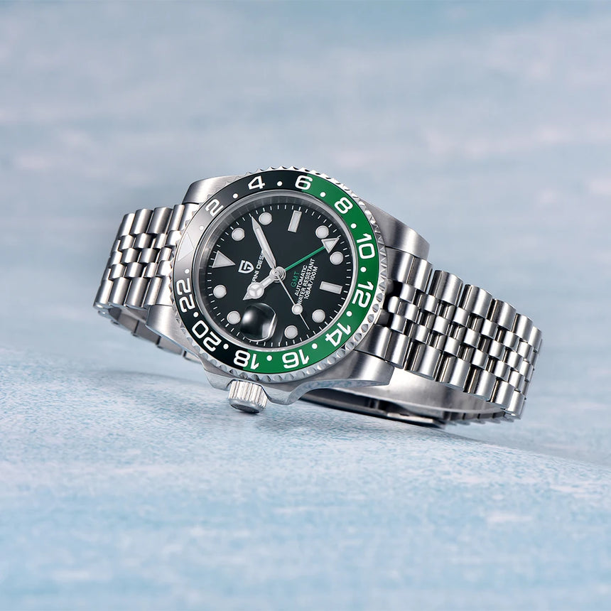 PAGANI DESIGN New 40MM Men's GMT Watch Luxury Sapphire Automatic Mechanical Hand Stainless Steel 100M Waterproof Watch