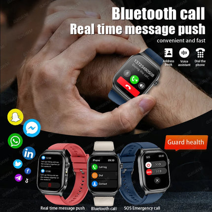 2026 New 2.04" AMOLED Screen Health Care Smart Watch Uric Acid Blood Fat ECG+PPG Blood Pressure Voice Call Smartwatchs Men Women