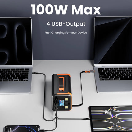 Power Bank 50000mAh 100W PD PPS Super Fast Charging Portable Spare Battery Type-C Retractable Cable Powerbank For Phone Laptop