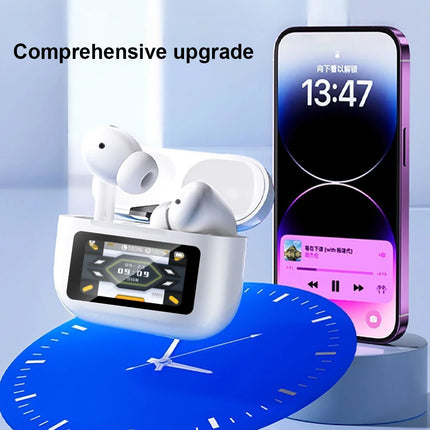 ERAZER AI Translator Wireless Bluetooth Earphones LCD Touch Screen Sports Headphones Hifi Stereo Sound Game Low Latency Earbuds