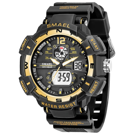 Sport Watch SMAEL Waterproof Watches Quartz Movement Digital LED Back Light Stopwatch Alarm Clock 8045 Men's Watches Military