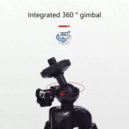 1Pc Portable Tripod Phone Holder Live Streaming Selfie Multifunctional Versatile Outdoor Universal for All Models Foldable Height Adjustable Stable Anti-Slip Tool