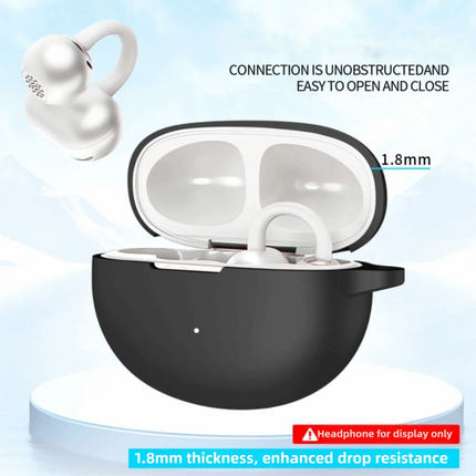Anti-fall Earphone Case with Carabiner Dustproof Earbuds Cover Silicone Anti Scratch Charging Box Shell for QCY Crossky C50