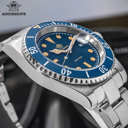 ADDIESDIVE AD2054 Watch For Men Ceramic Bezel reloj hombre 20Bar Waterproof 316L Stainless Steel C3 Super Luminous Quartz Watch
