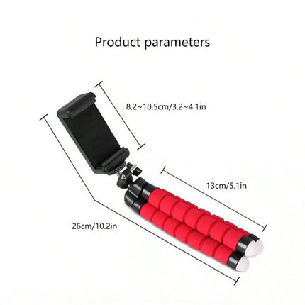 1Pc Portable Tripod Phone Holder Live Streaming Selfie Multifunctional Versatile Outdoor Universal for All Models Foldable Height Adjustable Stable Anti-Slip Tool