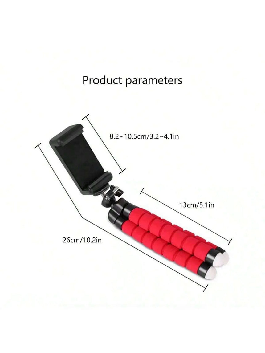 1Pc Portable Tripod Phone Holder Live Streaming Selfie Multifunctional Versatile Outdoor Universal for All Models Foldable Height Adjustable Stable Anti-Slip Tool