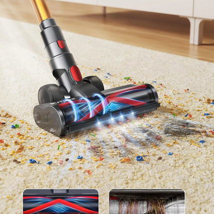 BUTURE 500W 48Kpa Suction Power Handheld Cordless Wireless Vacuum Cleaner for Home Appliance 1.5L Dust Cup Removable Battery