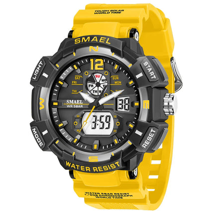 Sport Watch SMAEL Waterproof Watches Quartz Movement Digital LED Back Light Stopwatch Alarm Clock 8045 Men's Watches Military