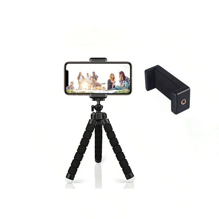1Pc Portable Tripod Phone Holder Live Streaming Selfie Multifunctional Versatile Outdoor Universal for All Models Foldable Height Adjustable Stable Anti-Slip Tool