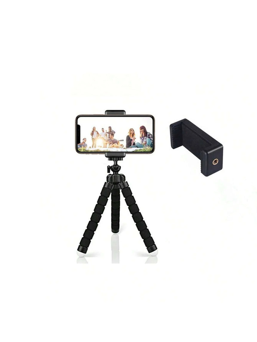 1Pc Portable Tripod Phone Holder Live Streaming Selfie Multifunctional Versatile Outdoor Universal for All Models Foldable Height Adjustable Stable Anti-Slip Tool