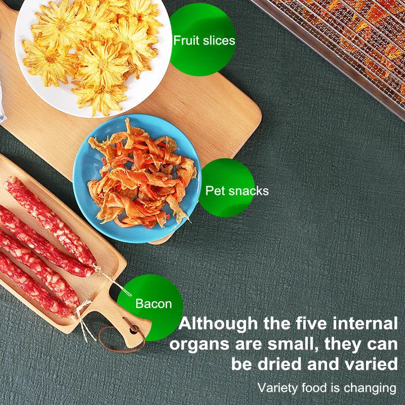 8L Food Dehydrator Portable Household And Commercial Air Dryer Food Machine for Dried Fruit Vegetables Meat Snacks for Pets